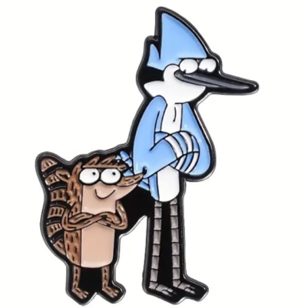 Women’s Jewelry Cute Animated Regular Show- Rigby and Mordecai Enamel Pin